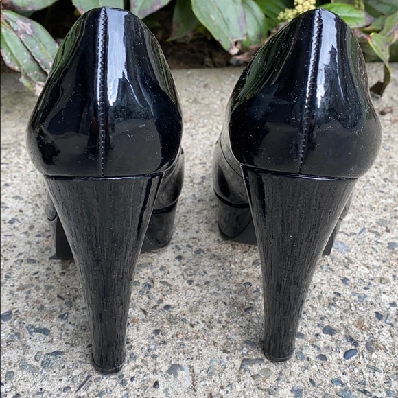 Aldo genuine leather open toe chunky heels patent - Picture 2 of 8